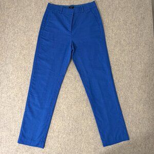 J.Crew Kallie Pant 4T Tall Blue Linen Blend Career Ankle Trouser